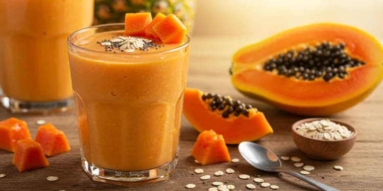 Vitamina De Mamão Com Aveia.