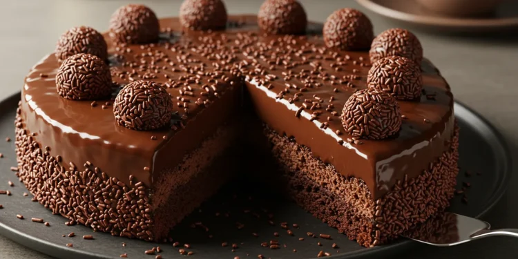 Bolo de Chocolate com Brigadeiro